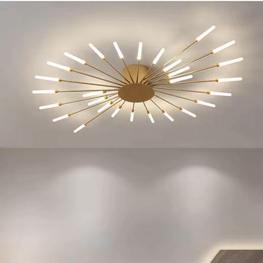 blissbells 28 Light Gold Body AcryIic LED Chandelier Ring for Living Room Lamp - Warm White