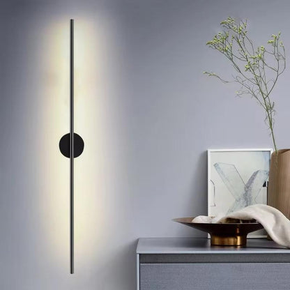 blissbells Modern LED Wall Sconce Light, Linear Wall Lamp with Black Base, Minimalist Design, Warm White