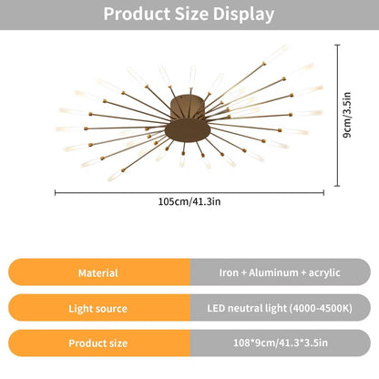 blissbells 28 Light Gold Body AcryIic LED Chandelier Ring for Living Room Lamp - Warm White