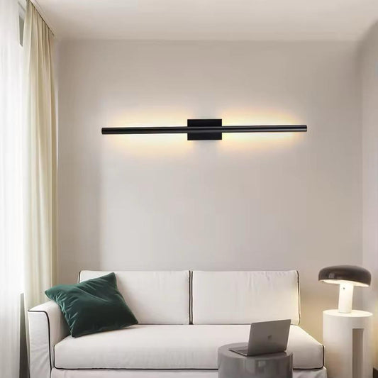 blissbells Modern Wall Lamp, 20cm x 120cm, Warm White LED Light, Black Finish