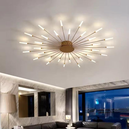 blissbells Modern Sputnik Chandelier, 20-Light LED Ceiling Light Fixture, Gold and White