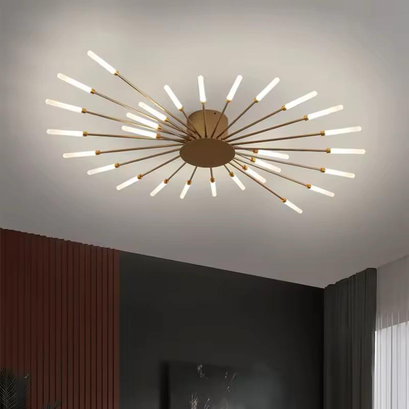 blissbells 28 Light Gold Body AcryIic LED Chandelier Ring for Living Room Lamp - Warm White