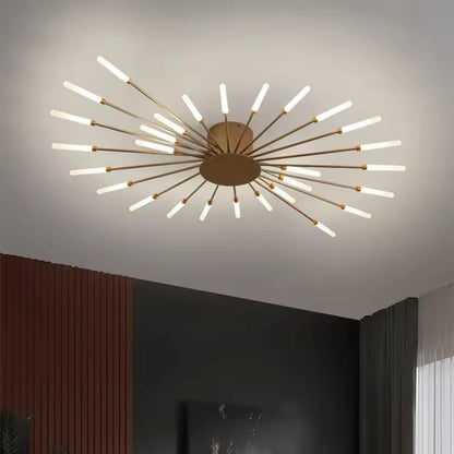 blissbells 28 Light Gold Body AcryIic LED Chandelier Ring for Living Room Lamp - Warm White