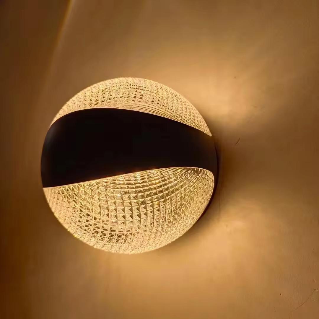 blissbells Modern Spherical Wall Light, LED Ambient Lighting, Black and White Design