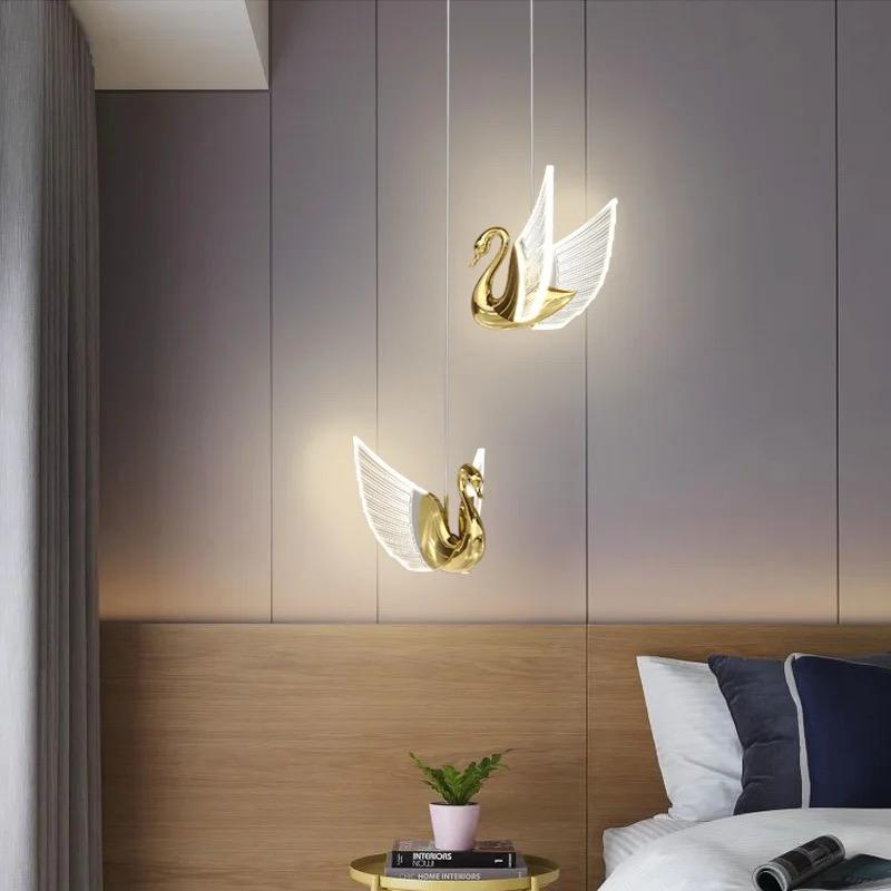 Luxury Swan Pendant Light – Modern LED Decorative Hanging Lamp for Bedroom, Living Room & Hallway