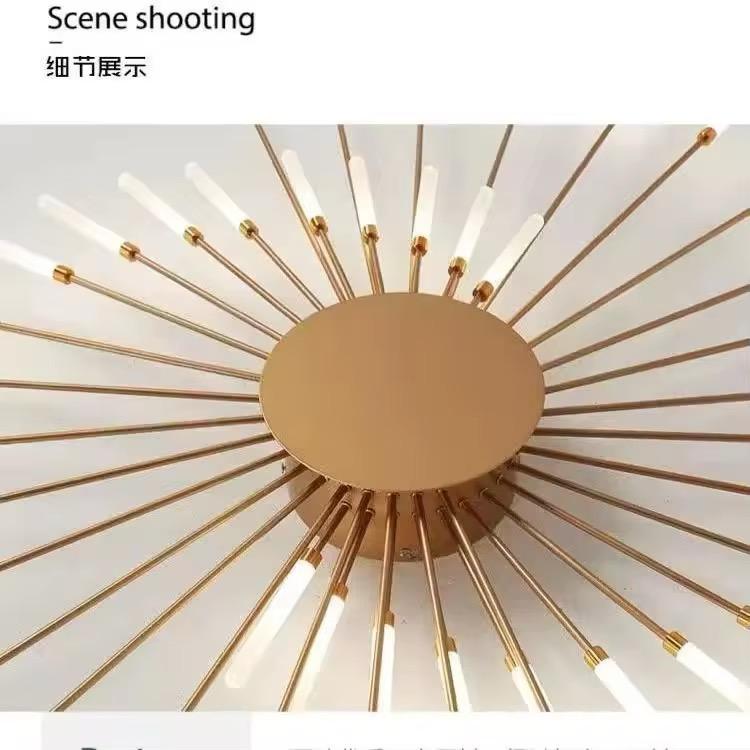 blissbells 28 Light Gold Body AcryIic LED Chandelier Ring for Living Room Lamp - Warm White